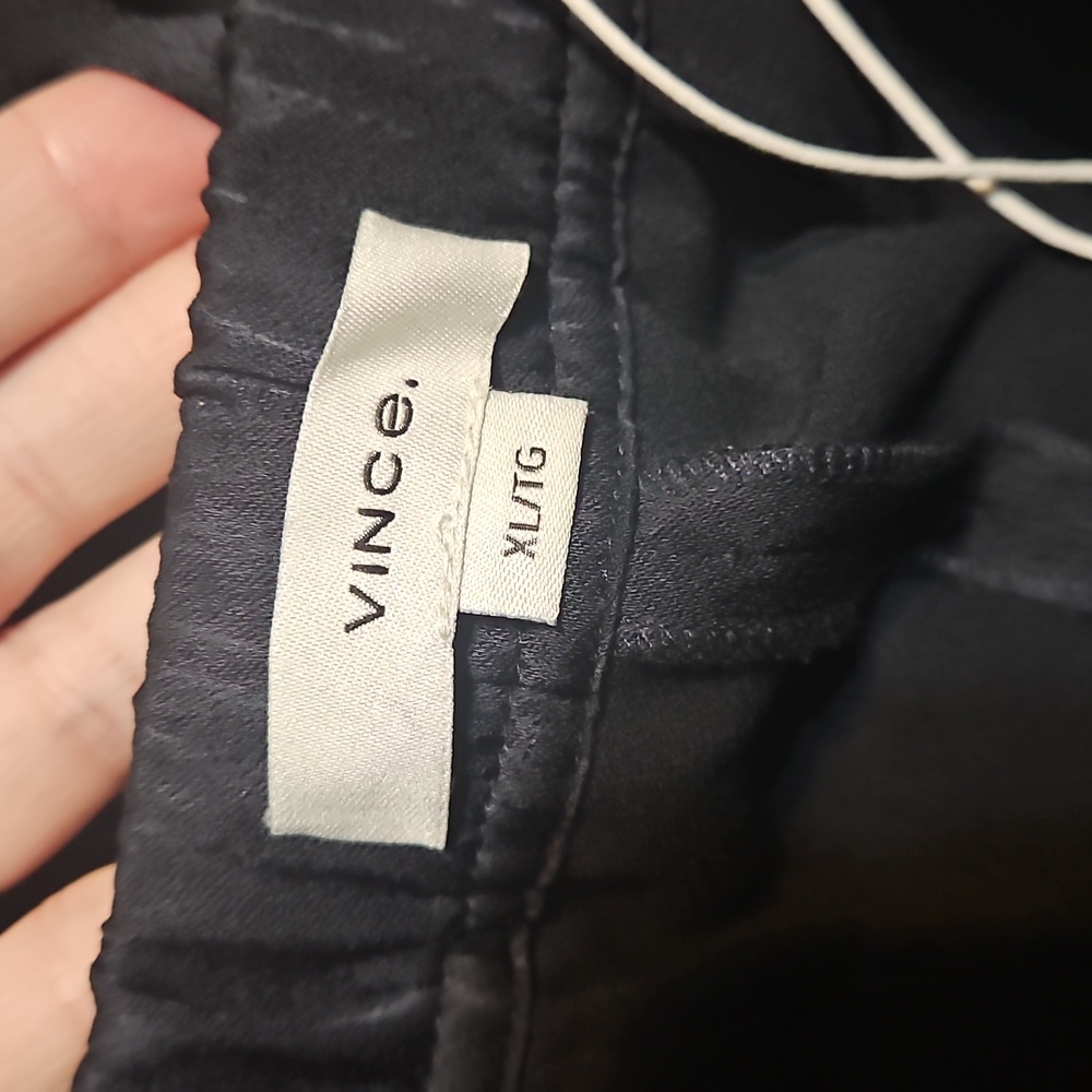 Vince Sidestripe Satin Low-Rise Wide-Leg Black Pants-NWT - Picture 8 of 11